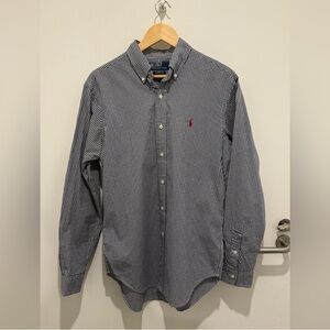 Ralph Lauren Navy Checkered Button Down Shirt